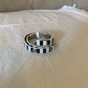 Origami Owl navy and white stripe wrap bracelet